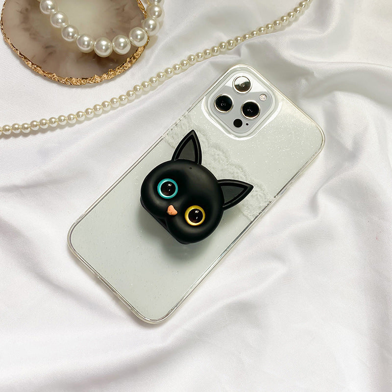 🐱3D Cute Kitten Phone Holder with mini Mirror-EchoDecor