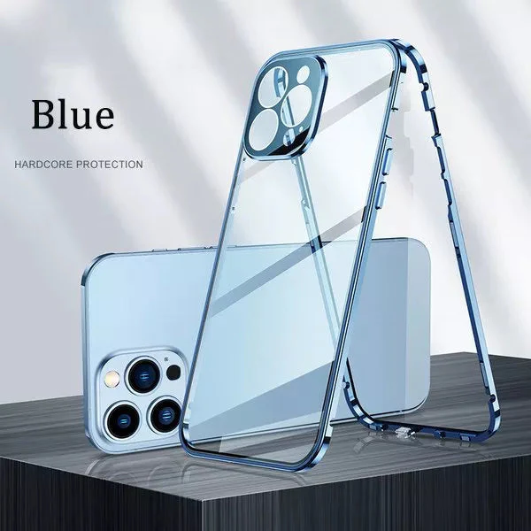 Magnetic Tempered Glass Double-Sided Phone Case For iPhone