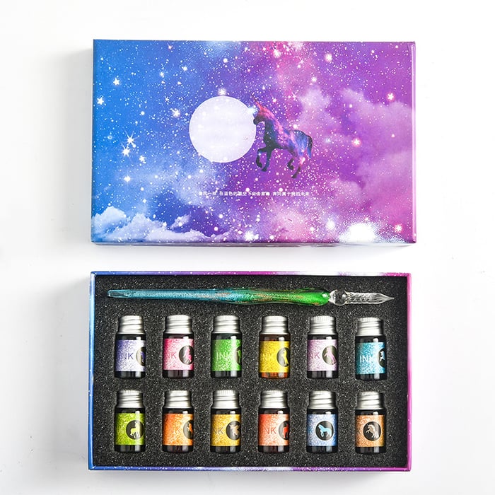 2023 Calligraphy Glass Dip Pen Ink Set-EchoDecor