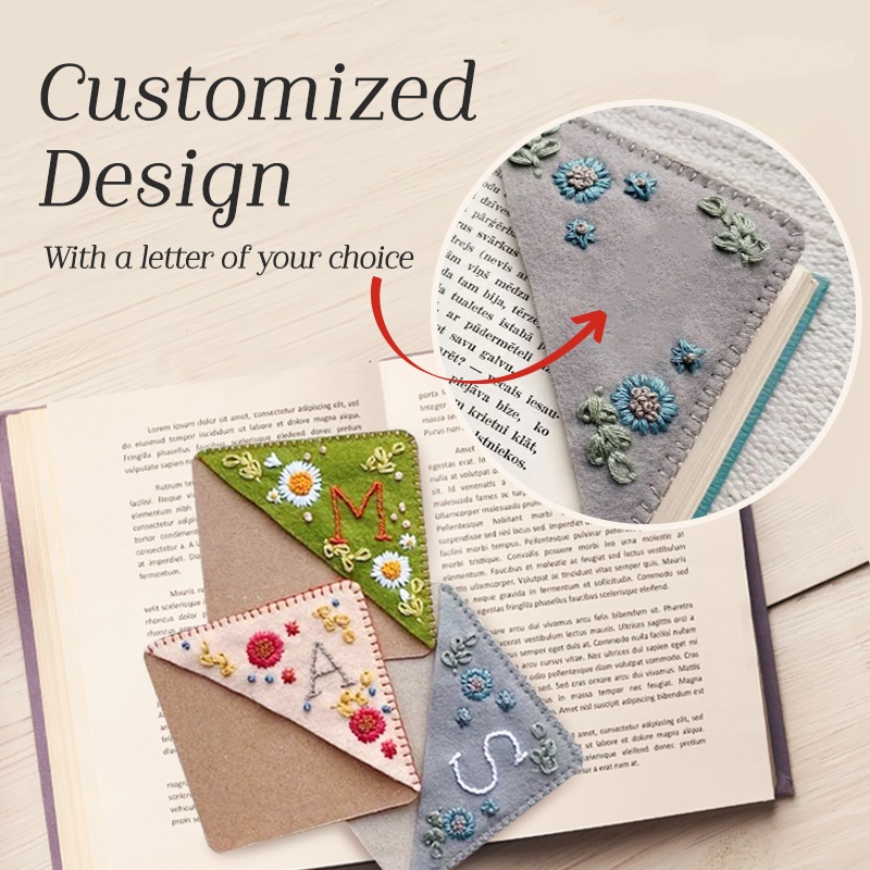 📖Personalized hand embroidered corner bookmark-EchoDecor