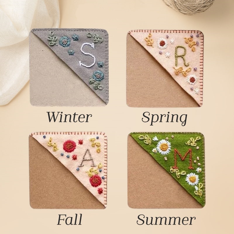 📖Personalized hand embroidered corner bookmark-EchoDecor