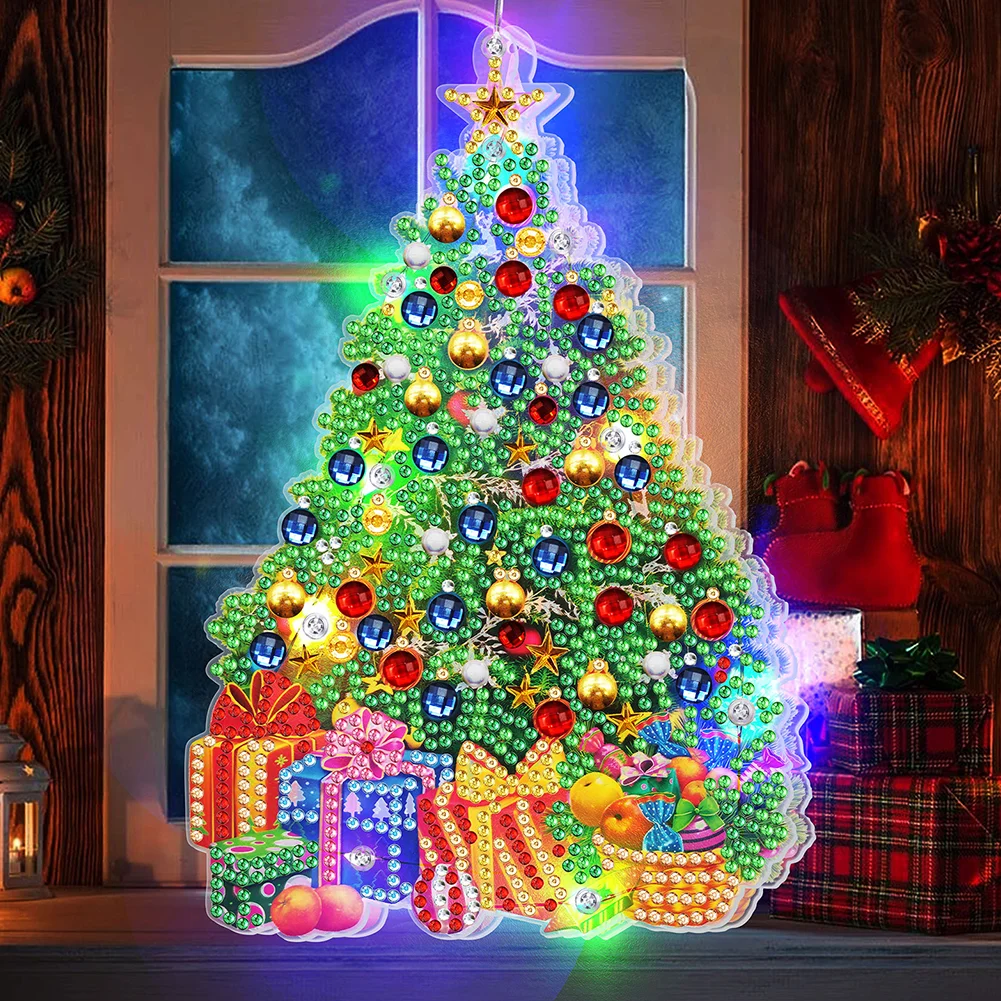 🔥Hot Sale🔥5D Christmas Diamond Painting Hanging Light Festive Rhinestone Lamp Pendant Kits-EchoDecor