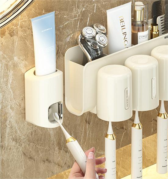 🔥HOT SALE🔥Hole-Free Toothbrush Rack&Toothpaste Squeezer-EchoDecor