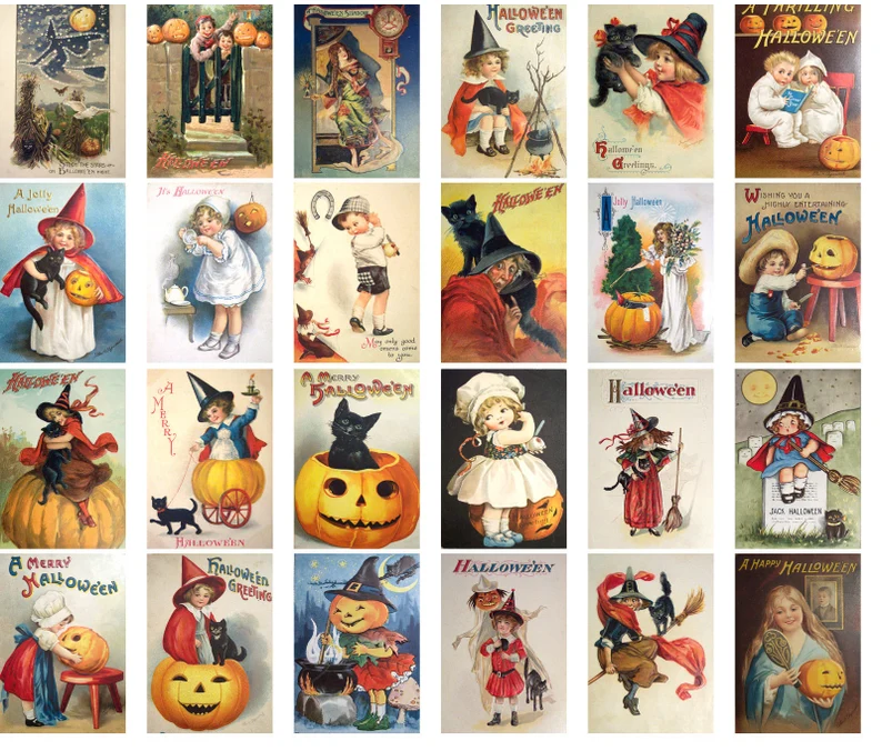 🎃Halloween Promotion 50% Off🎁Vintage Halloween Postcard ( 24 pcs )-EchoDecor