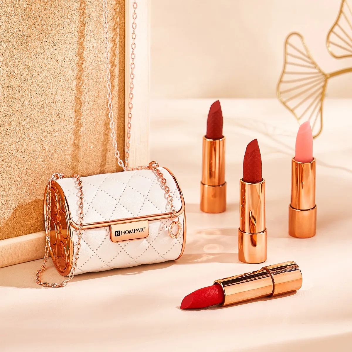 💄Velvet Matte Lipstick Set Comes With An Elegant Leather Chain Bag-EchoDecor