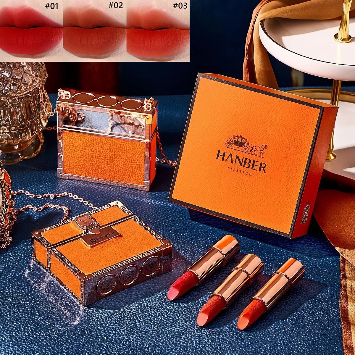 💄Velvet Matte Lipstick Set Comes With An Elegant Leather Chain Bag-EchoDecor