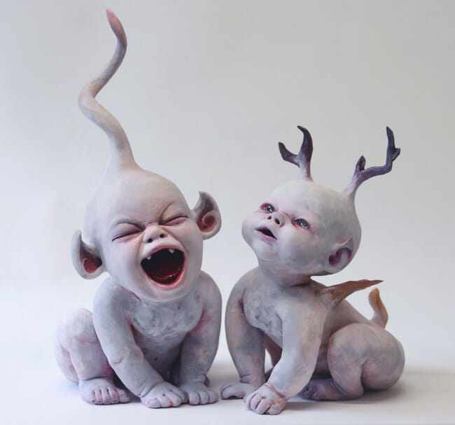 😱Scary Halloween Ghost Doll Resin Statue Ornament-EchoDecor