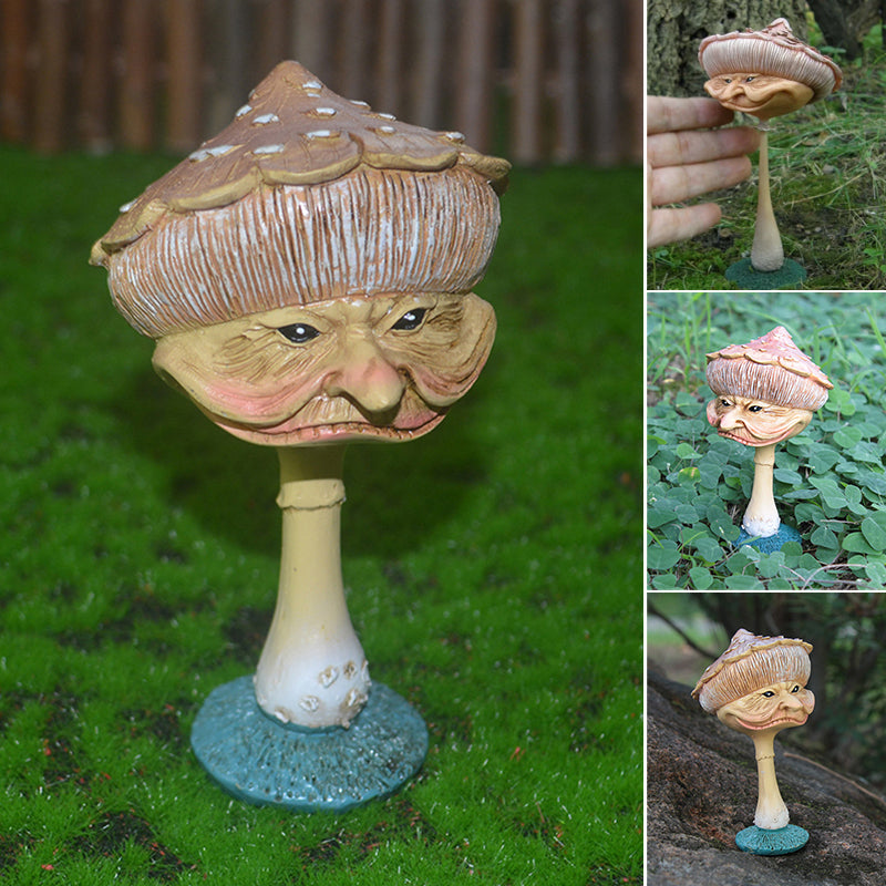 😂Funny Face Mushroom Garden Statue-EchoDecor