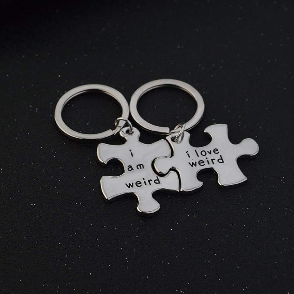  Couple Puzzle Piece Keychains-EchoDecor