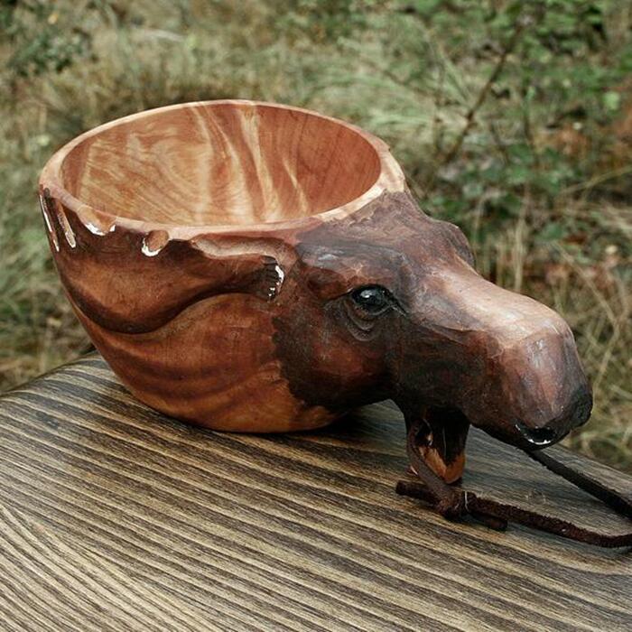 Kuksa Hand Carved Wooden Mug-EchoDecor