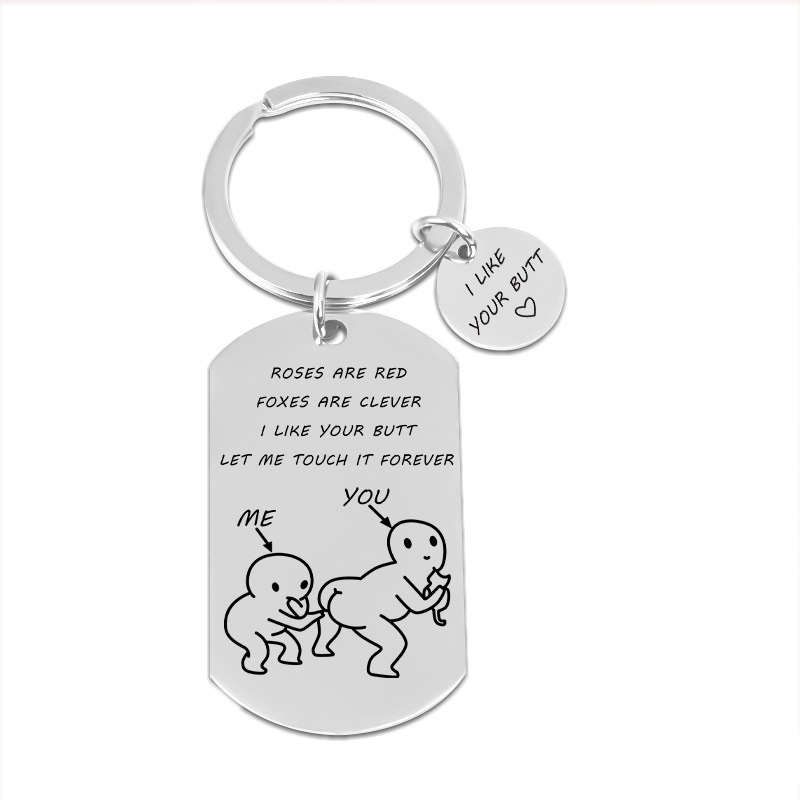 Funny Couple Gifts Keychain I Like Your Butt Let Me Touch it-EchoDecor
