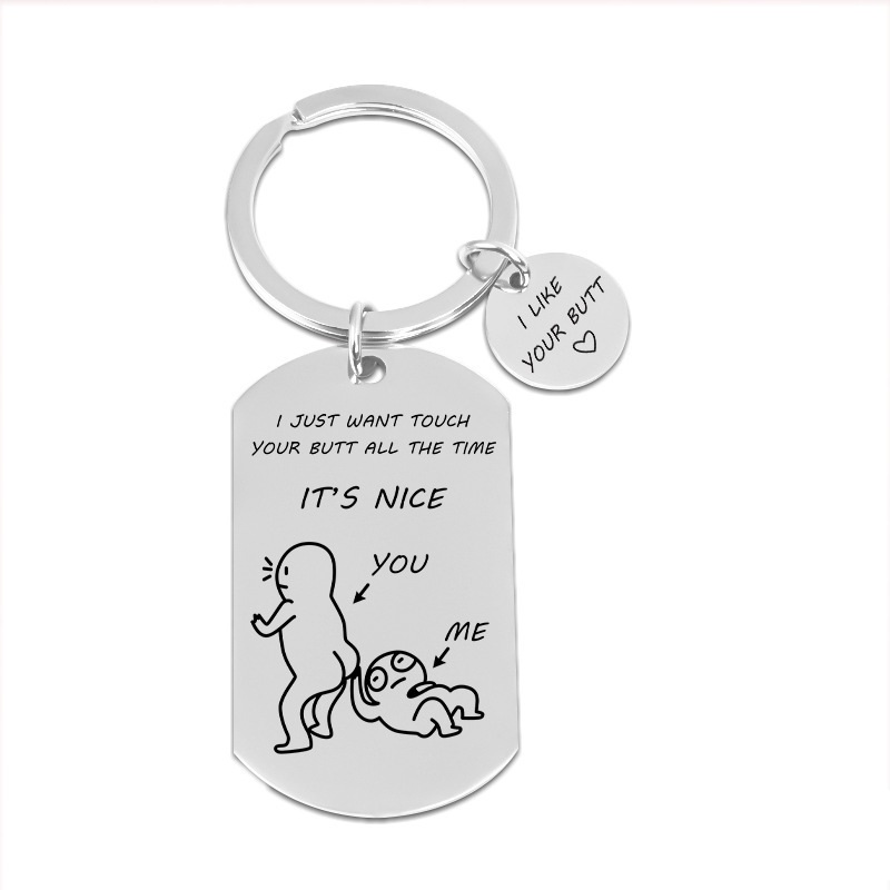 Funny Couple Gifts Keychain I Like Your Butt Let Me Touch it-EchoDecor