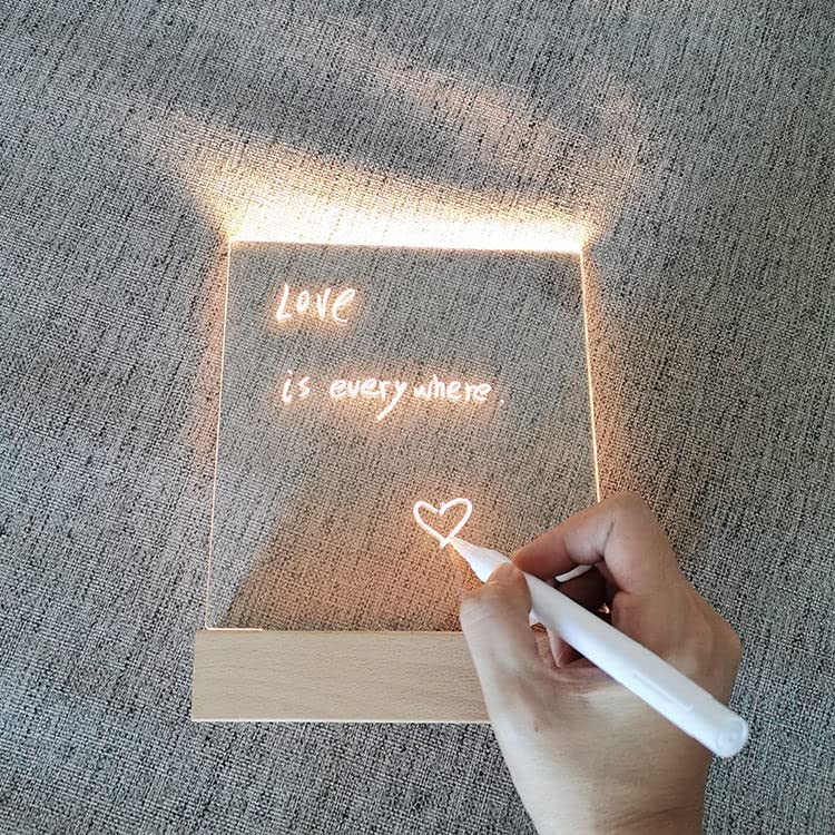 Lighted Message Writing Board With Pen-EchoDecor