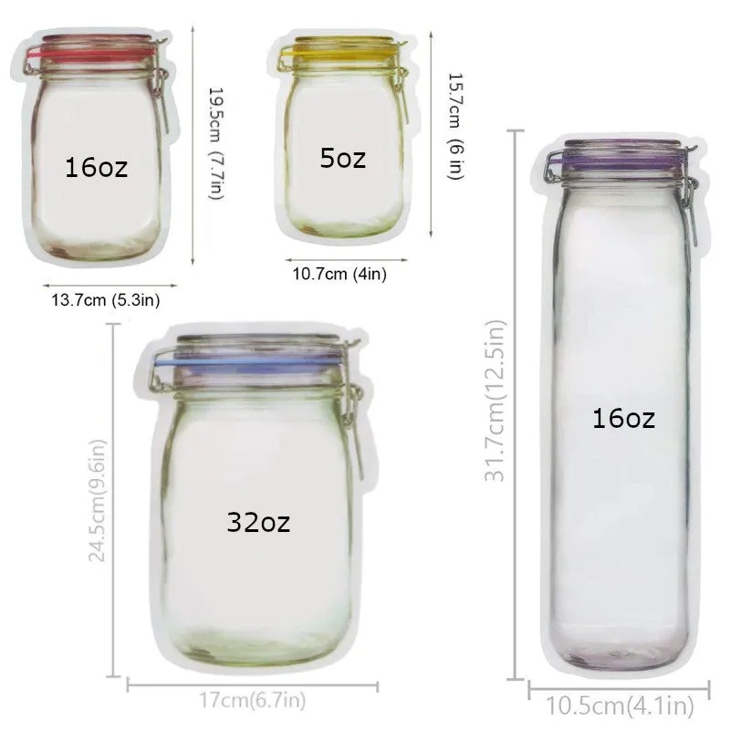 The Last Day Sale 50% OFF-Reusable Mason Bottle Ziplock Bags-EchoDecor