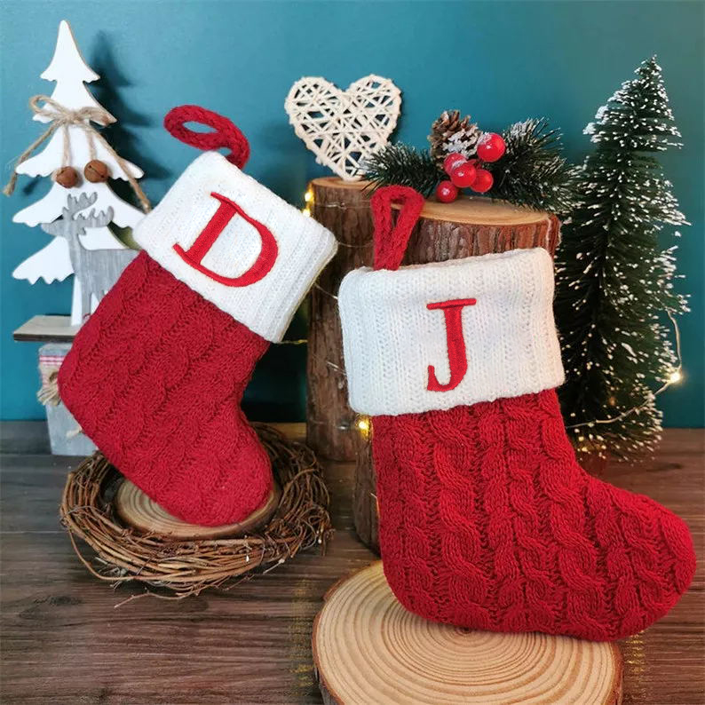 Letter Christmas Socks-EchoDecor