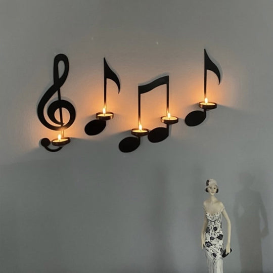 💝Black Music Note Wall Sconce🎵-EchoDecor
