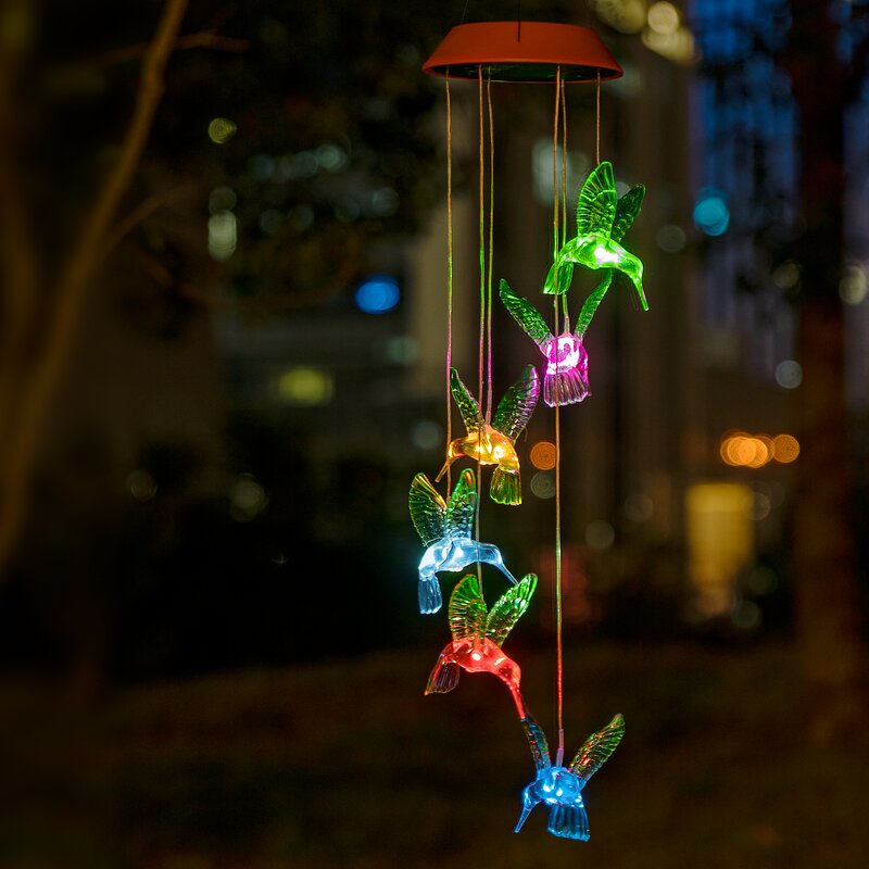Solar-Powered Dangling Hummingbird Lights-EchoDecor