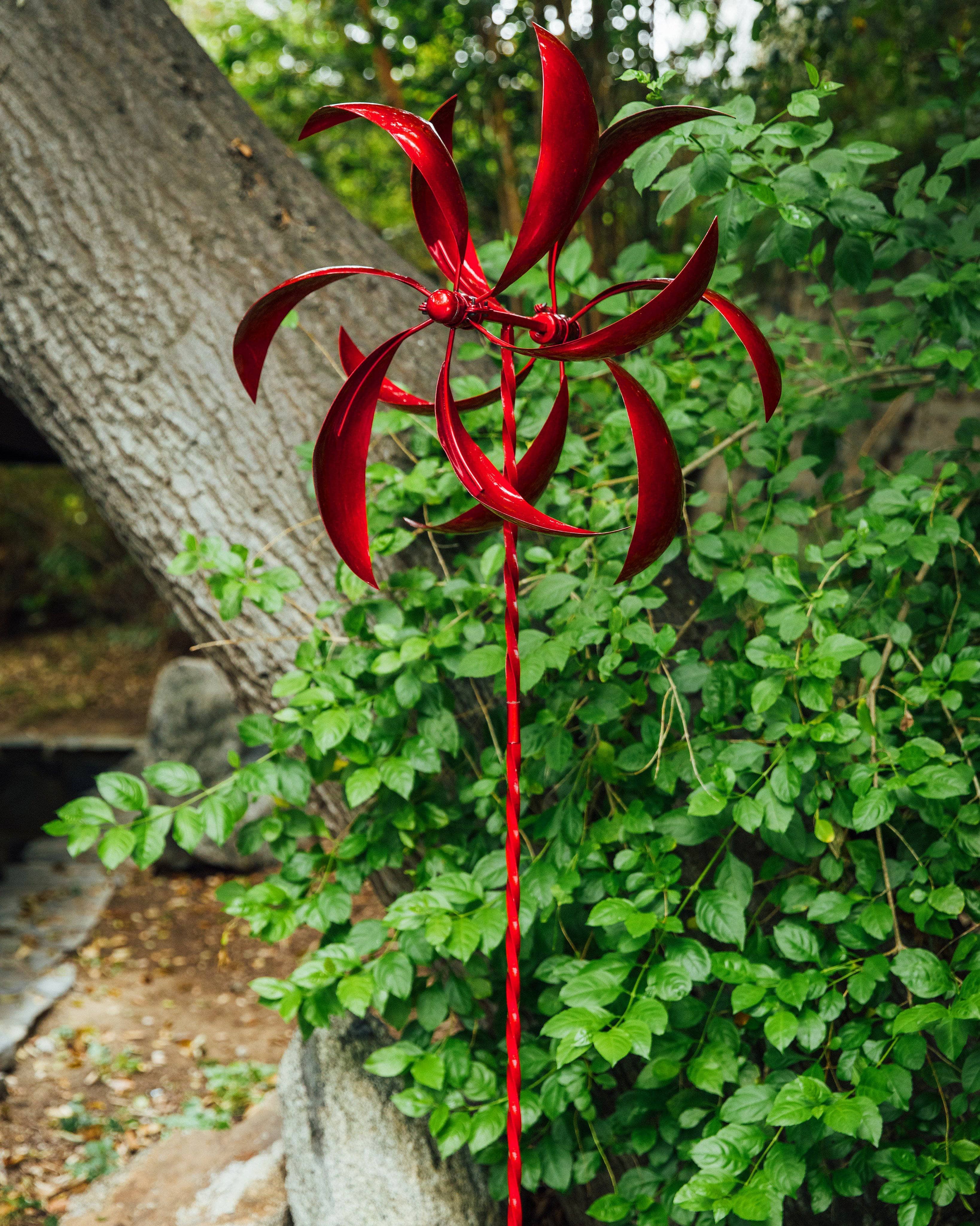 Red Feather Wind Spinner, 15"-Etcy Decor