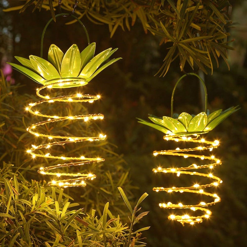 Solar Garden LED Lights Outdoor Hanging Solar Powered Lanterns with Handle-EchoDecor