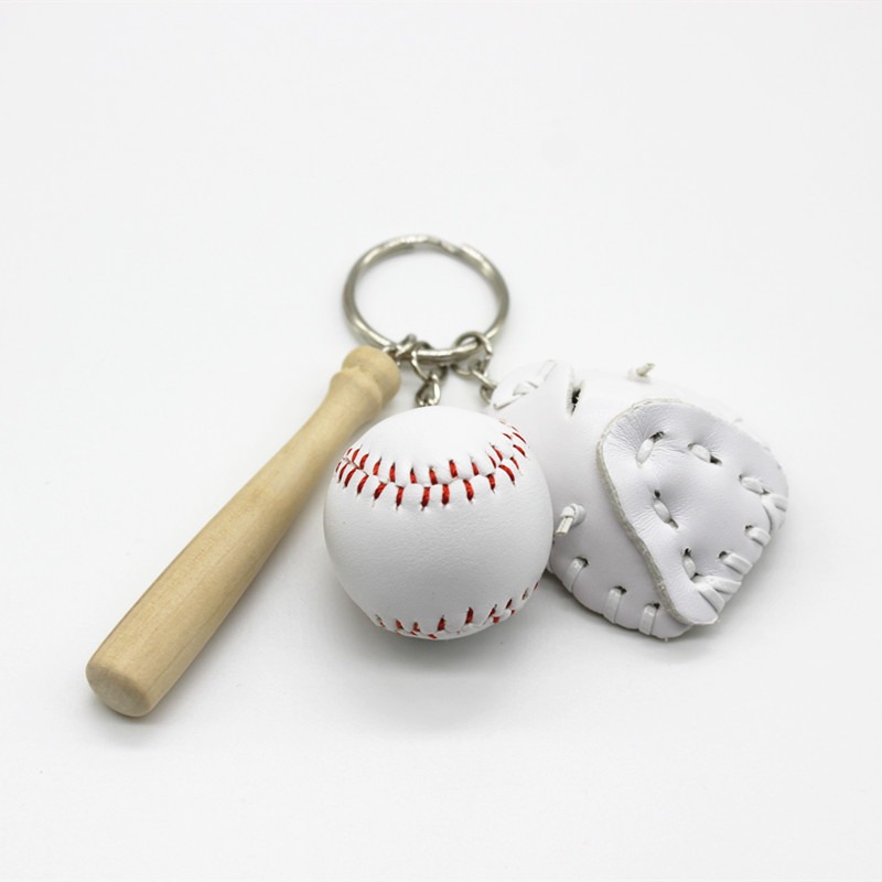 Mini Baseball Glove and Bat Keychain-EchoDecor