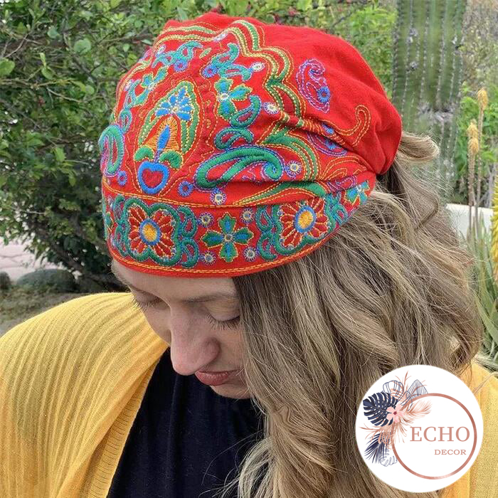 Embroidered Bandana Caps-EchoDecor