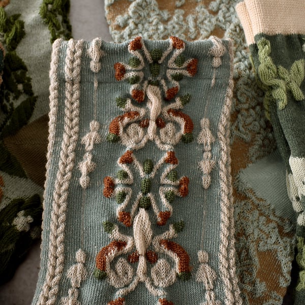 🍀5 Pairs Womens Floral Cotton Socks-EchoDecor