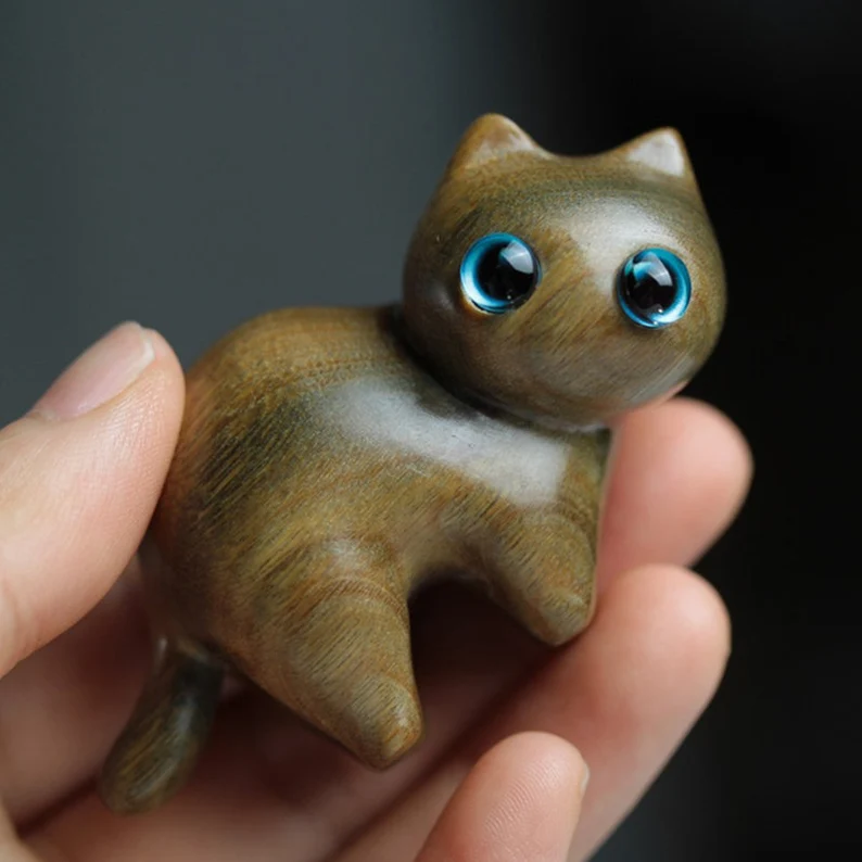 😸Handmade Wood Carved Cats-50% Off-EchoDecor