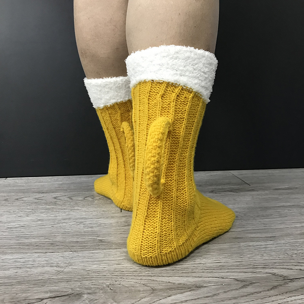 🍺Hand Knit 3D Beer Mug Socks-🤣Funny Gift🎁-EchoDecor