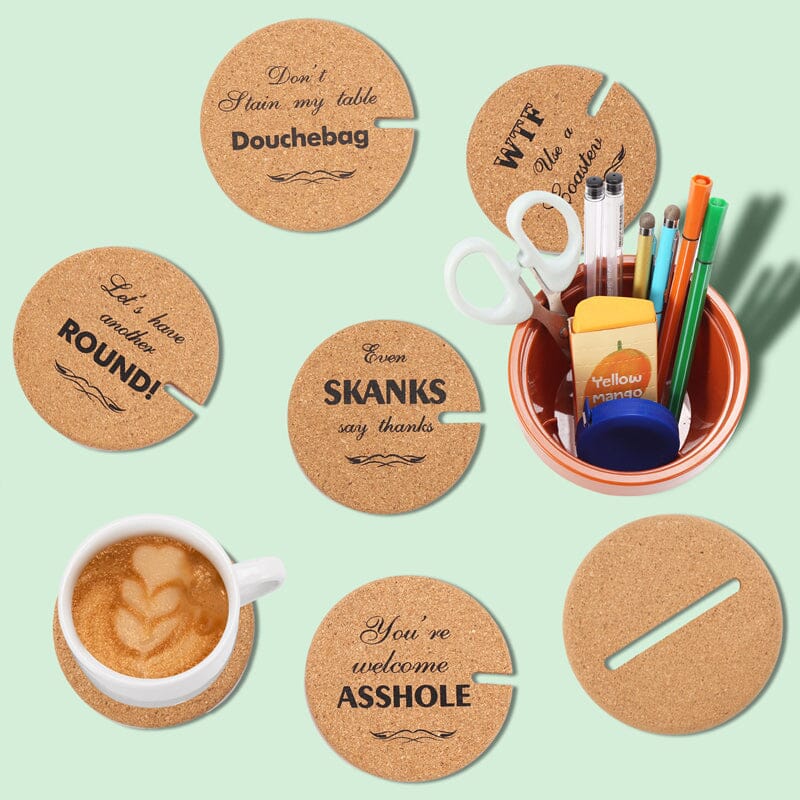 🎁 Funny Rude Cork Coasters-EchoDecor