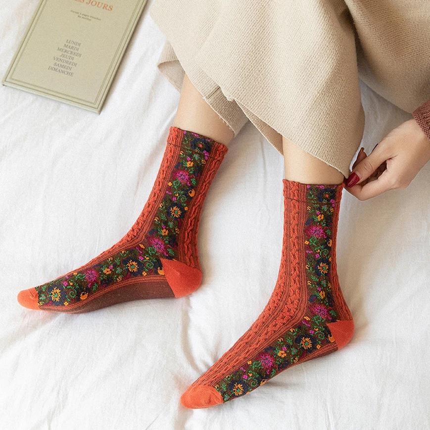🌼Vintage Embroidered Floral Women Socks💐 (HOT SALE 50% OFF🔥🔥🔥)-EchoDecor