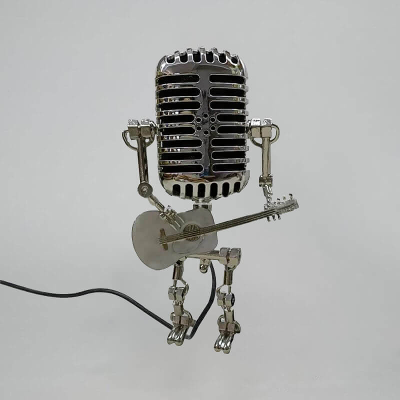 Vintage Metal Microphone Robot Desk Lamp🎸-EchoDecor
