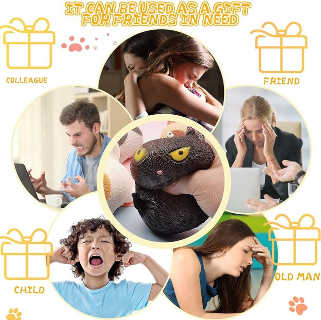 🎅Hot Sale 50% OFF Funny Angry Cat-Shaped Ball Squezze Toy🐱-EchoDecor