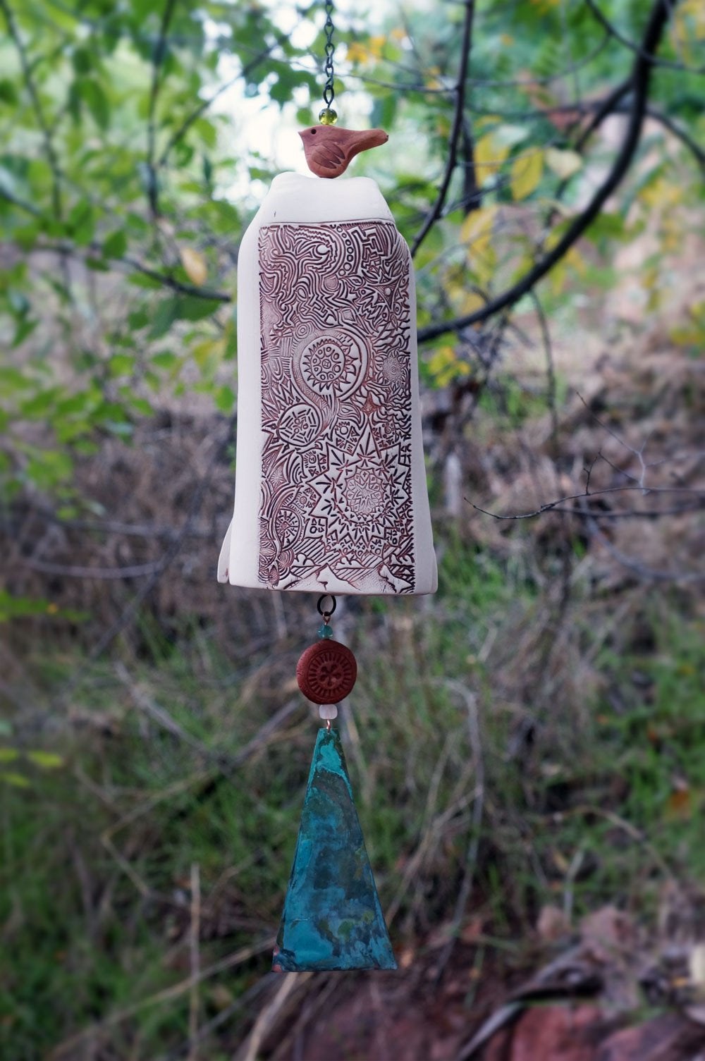 Handmade Wind Chime Garden Bell with Starburst Pattern-EchoDecor