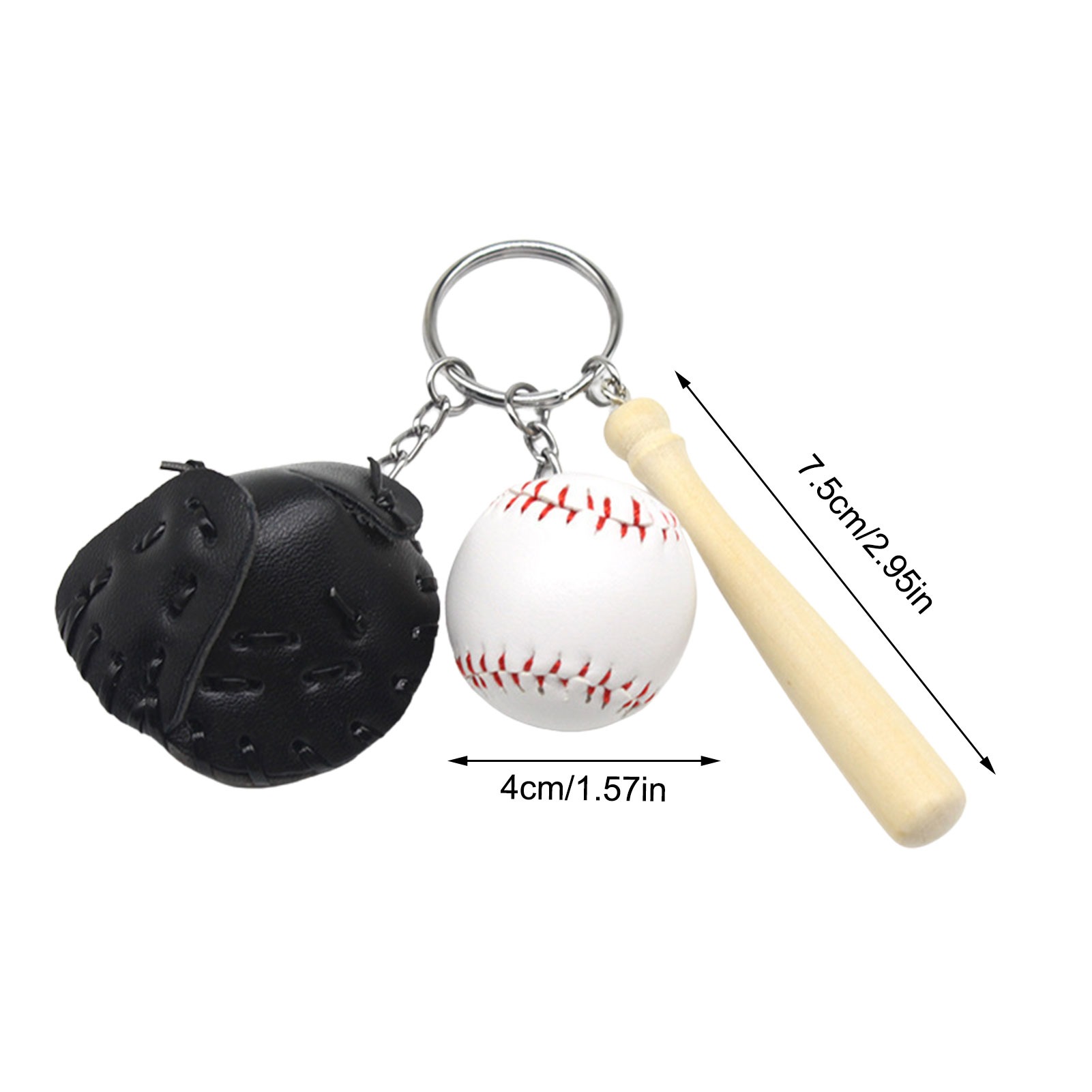 Mini Baseball Glove and Bat Keychain-EchoDecor