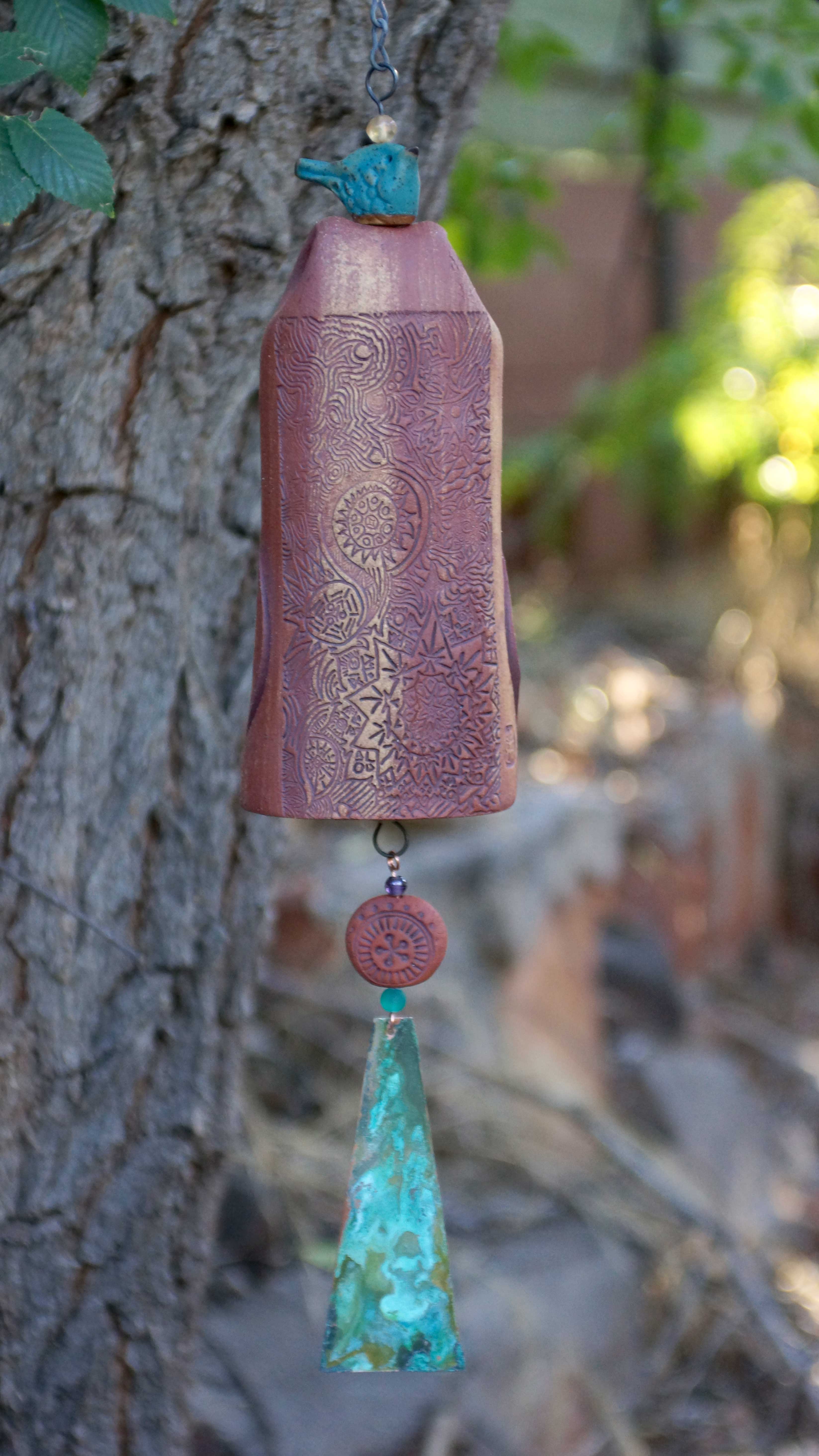 Bereavement Gift Wind Chime with Bird Sculpture-EchoDecor