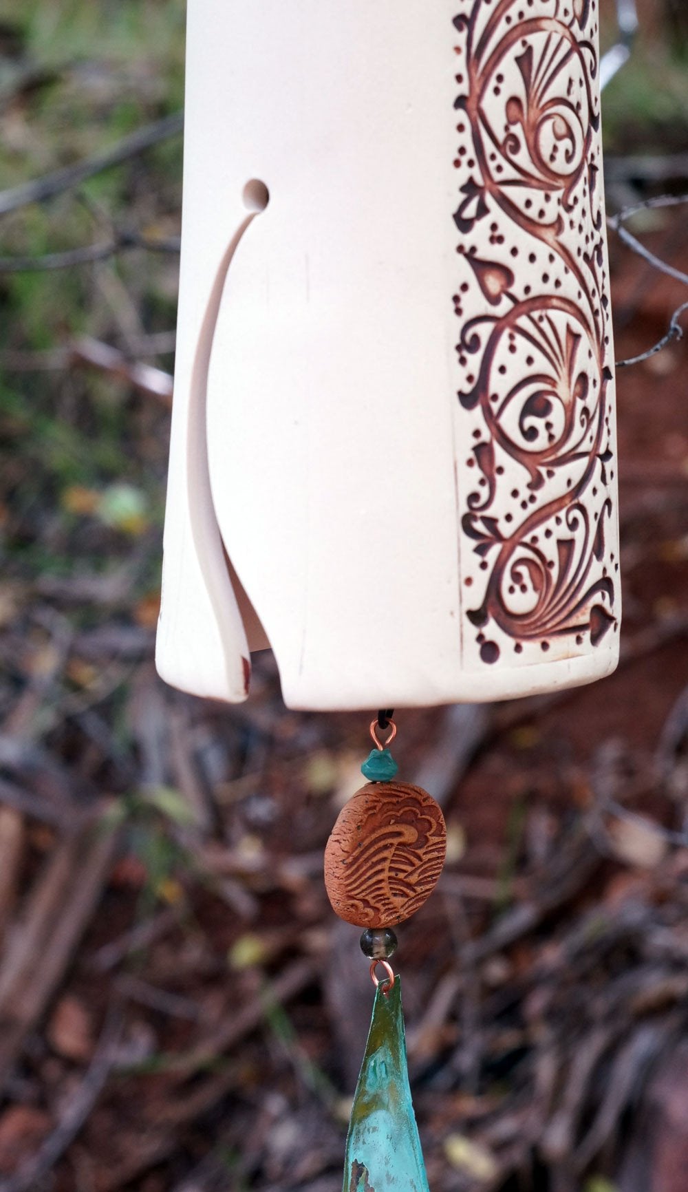 Ceramic Wind Chimes Rustic Garden Decor-EchoDecor