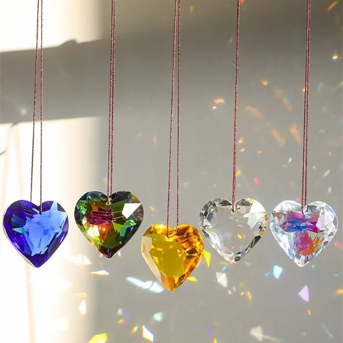 Hanging Heart Suncatcher Prism Crafts-EchoDecor