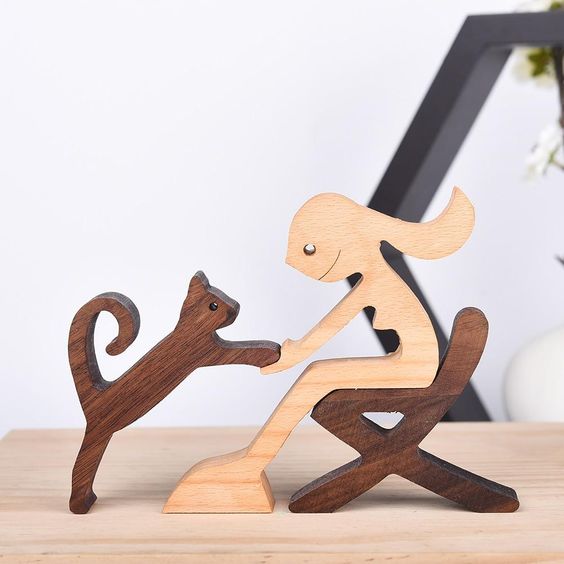 💝The Love Between You And Your Fur-Friend - Gift For Pet Lovers - Wooden Pet Carvings-EchoDecor