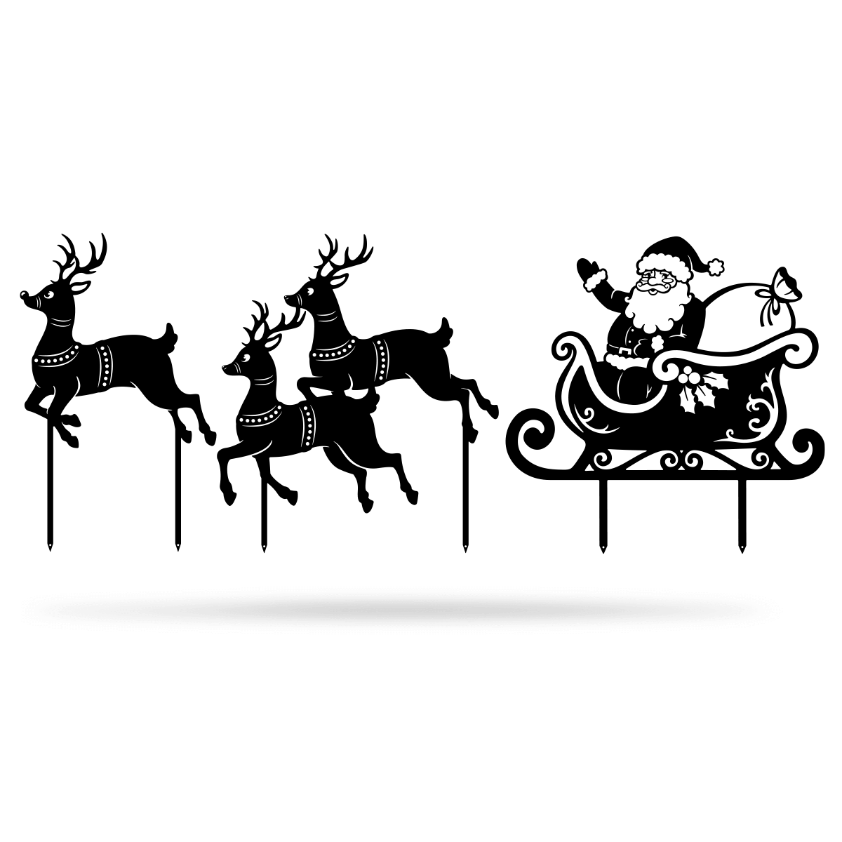 Garden Art - Santa Sleigh Set-EchoDecor