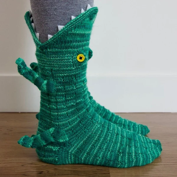 (💝HOT SALE 50% OFF!!)-3D Knit Crocodile Socks-EchoDecor