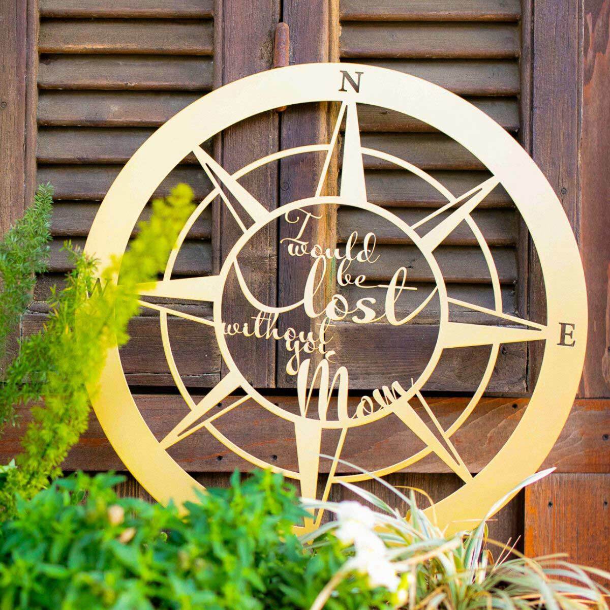 Lost Without Mom Compass Wall Art - Type B-EchoDecor