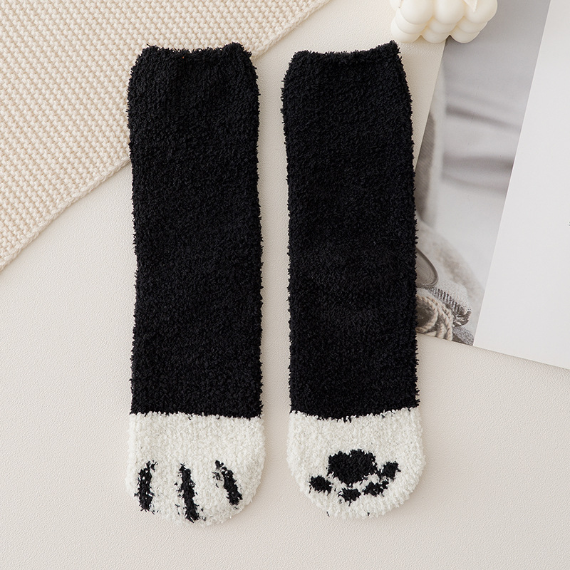 Winter Fluffy Cat Paw Socks Thick Warm Floor Socks🐾-EchoDecor