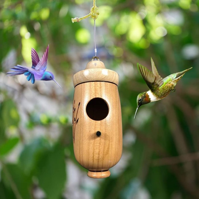 Wooden Hummingbird House-Gift for Nature Lovers-Etcy Decor