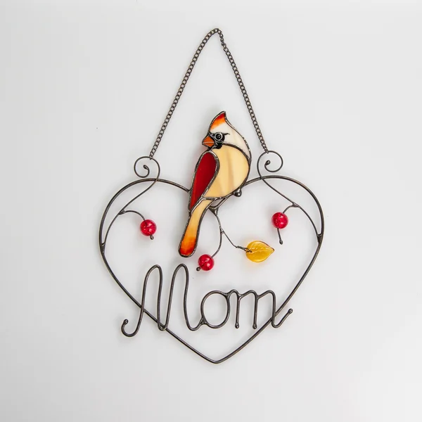 Personalised Female Cardinal Suncatcher - Gift for Mom