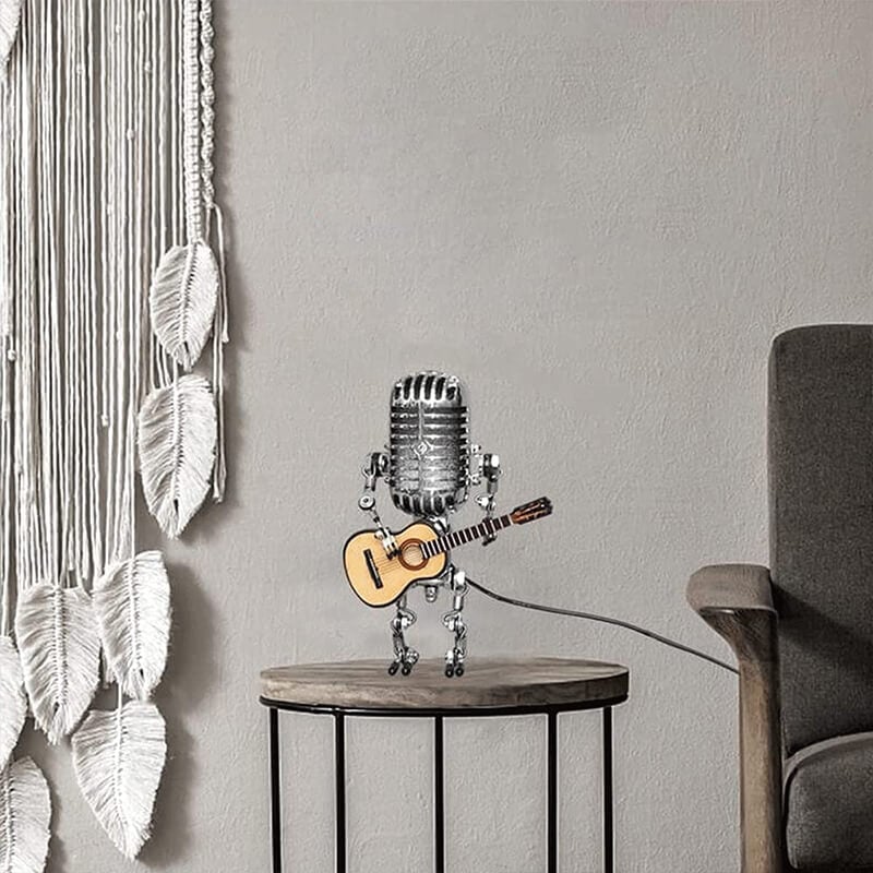 Vintage Metal Microphone Robot Desk Lamp🎸-EchoDecor