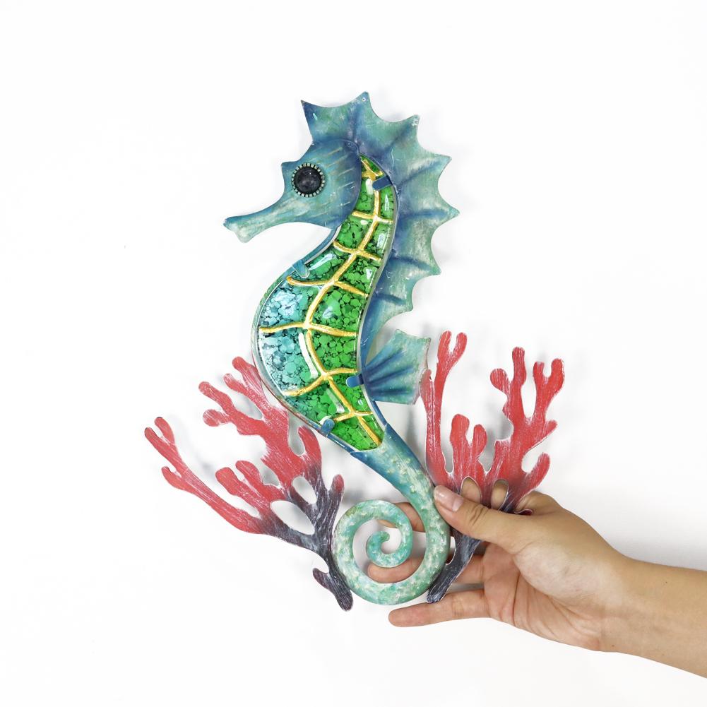 Blue Seahorse With Coral-EchoDecor