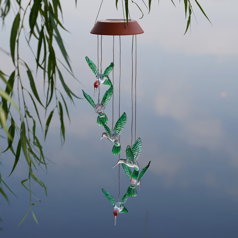 Solar-Powered Dangling Hummingbird Lights-EchoDecor