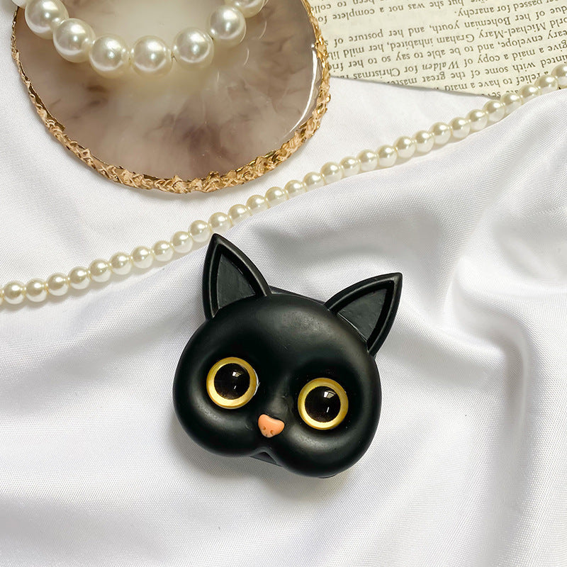 🐱3D Cute Kitten Phone Holder with mini Mirror-EchoDecor
