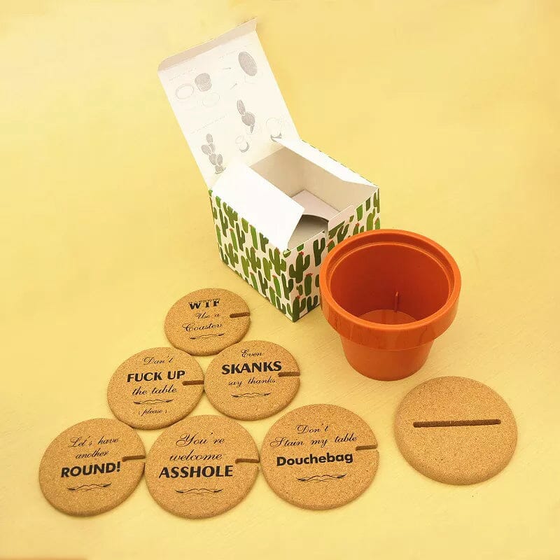 🎁 Funny Rude Cork Coasters-EchoDecor