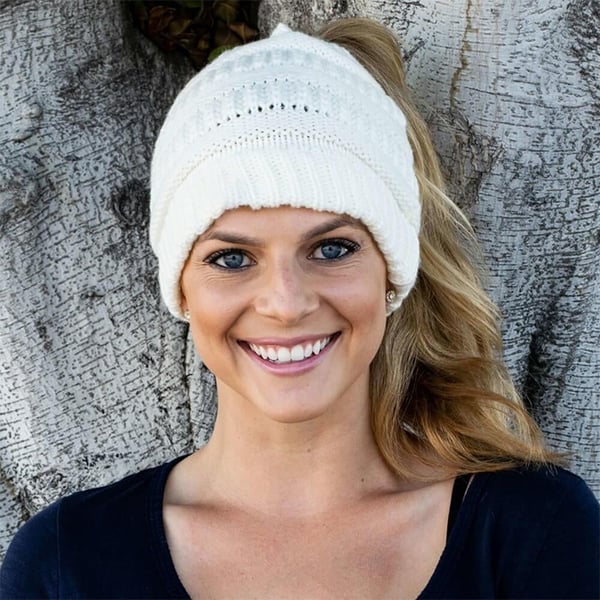 (💝Christmas Sale 50% OFF!!)-Soft Knit Ponytail Beanie-EchoDecor